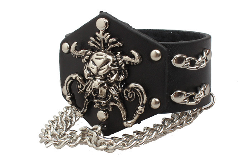 European and American punk gothic rock stage accessories eagle personality leather bracelet