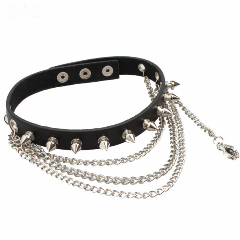 European and American punk gothic rock stage accessories eagle personalized leather necklace