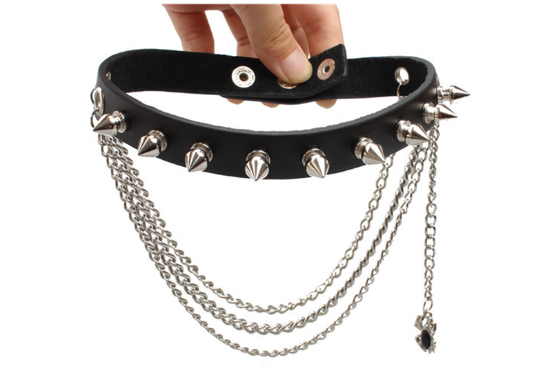 European and American punk gothic rock stage accessories eagle personalized leather necklace