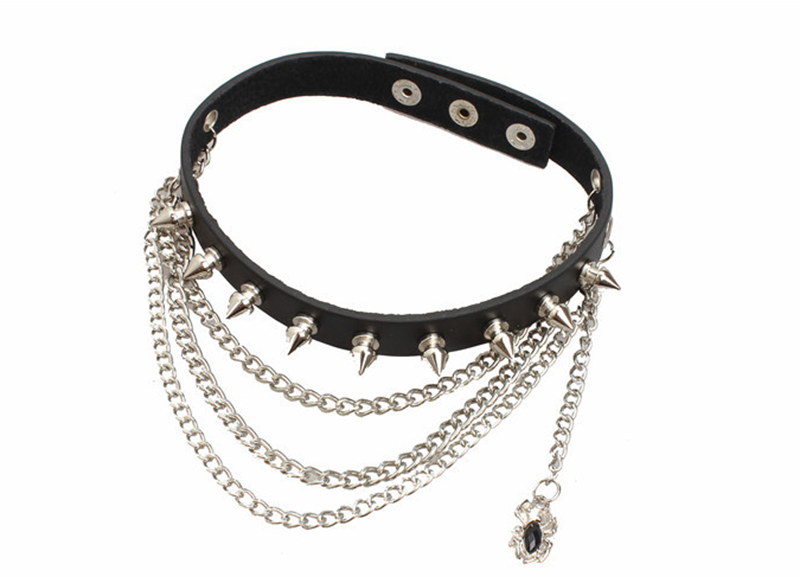 European and American punk gothic rock stage accessories eagle personalized leather necklace