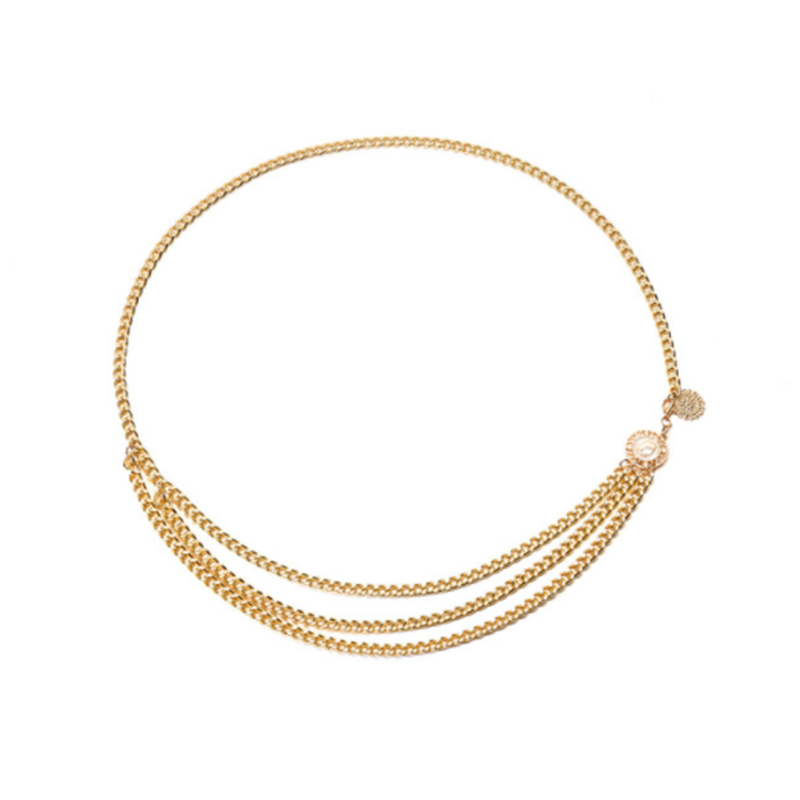 Alloy multi-layer exaggerated queen avatar retro street beat waist chain