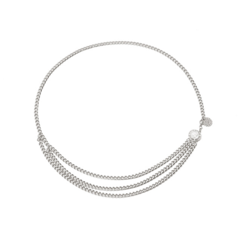 Alloy multi-layer exaggerated queen avatar retro street beat waist chain