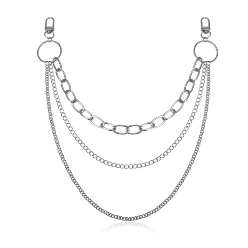 Simple multi-layer tassel geometric chain waist chain