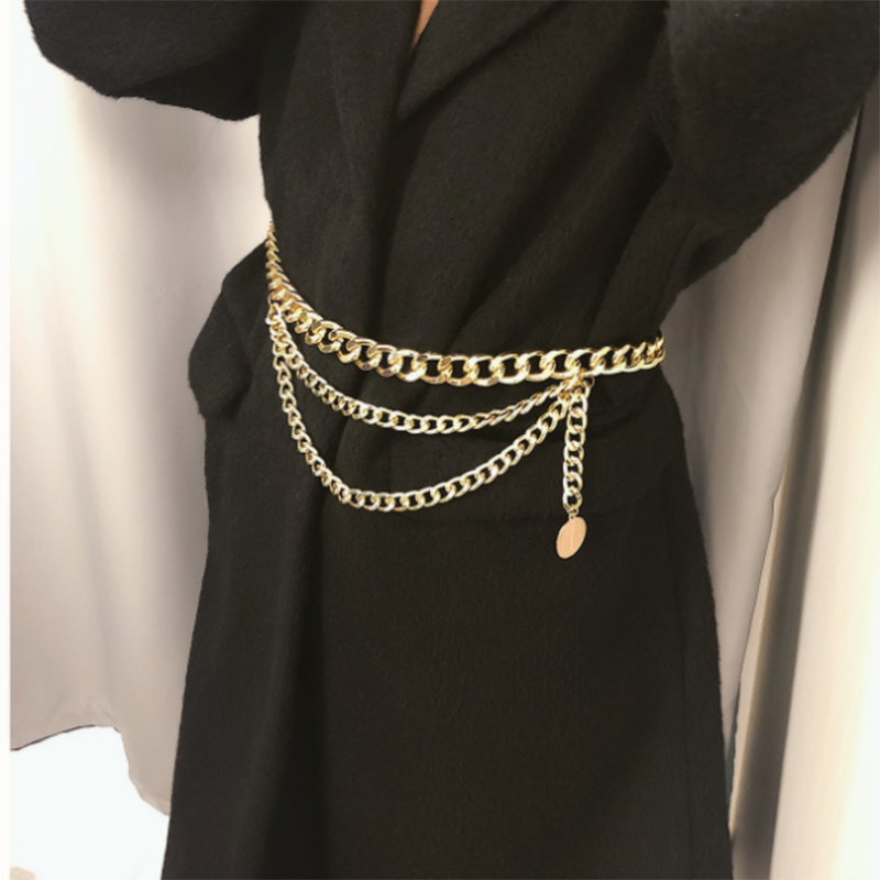 Personality retro tassels versatile multi-layer waist chain