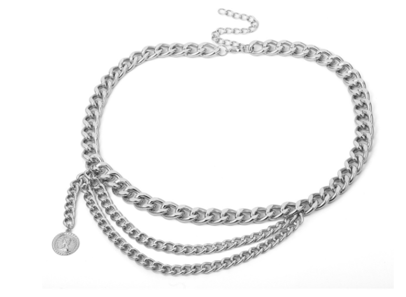 Personality retro tassels versatile multi-layer waist chain