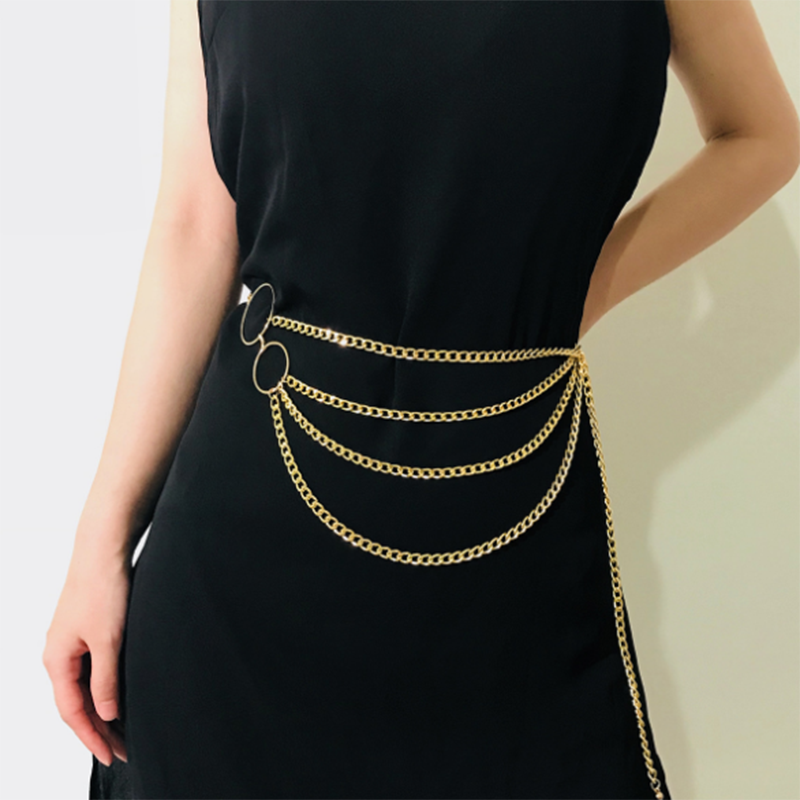 Metal sexy multi-layer tassel fashion body chain