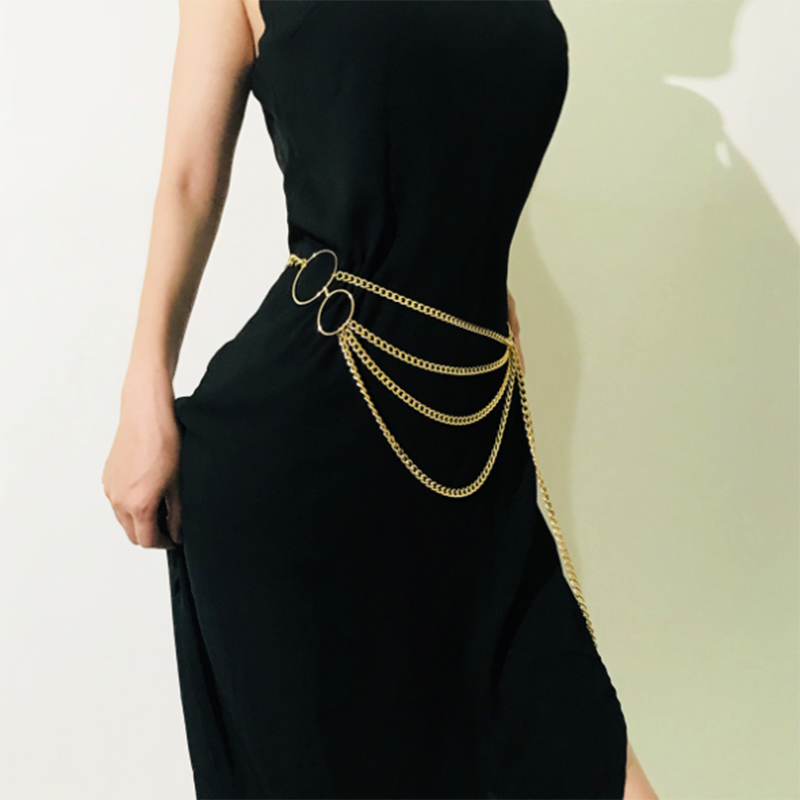 Metal sexy multi-layer tassel fashion body chain