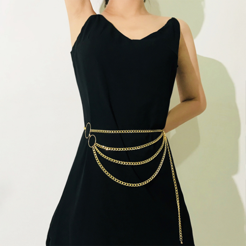 Metal sexy multi-layer tassel fashion body chain