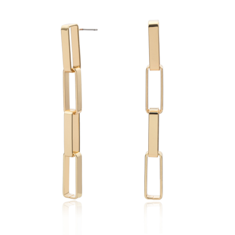 Original minimalist geometric square word tassel earrings