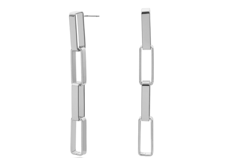 Original minimalist geometric square word tassel earrings