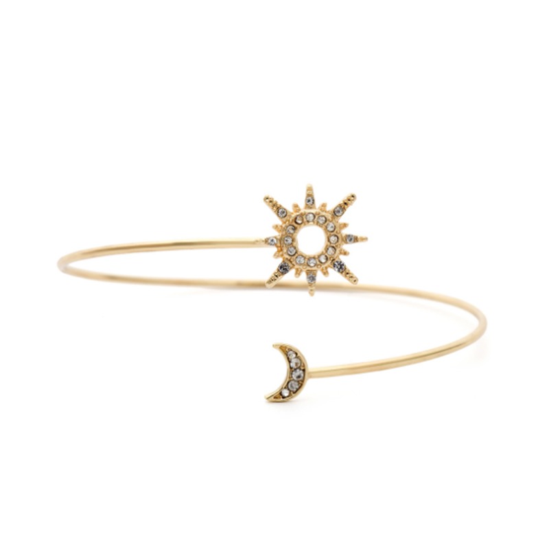 Geometric Zircon Adjustable Simple Micro Inlay Sun Moon Original Bracelet