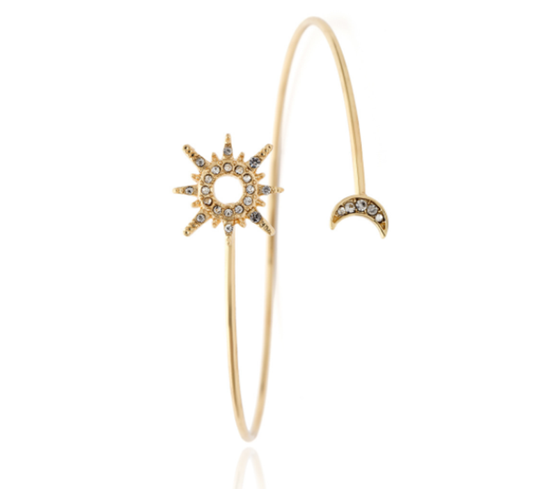 Geometric Zircon Adjustable Simple Micro Inlay Sun Moon Original Bracelet