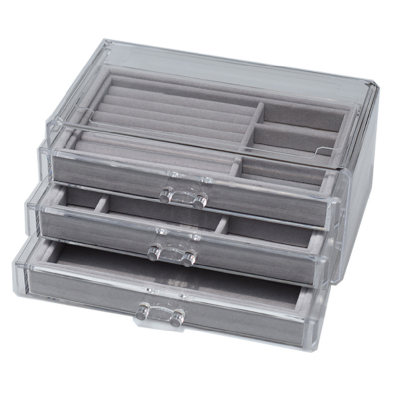 European style transparent drawer earring ring desktop storage box