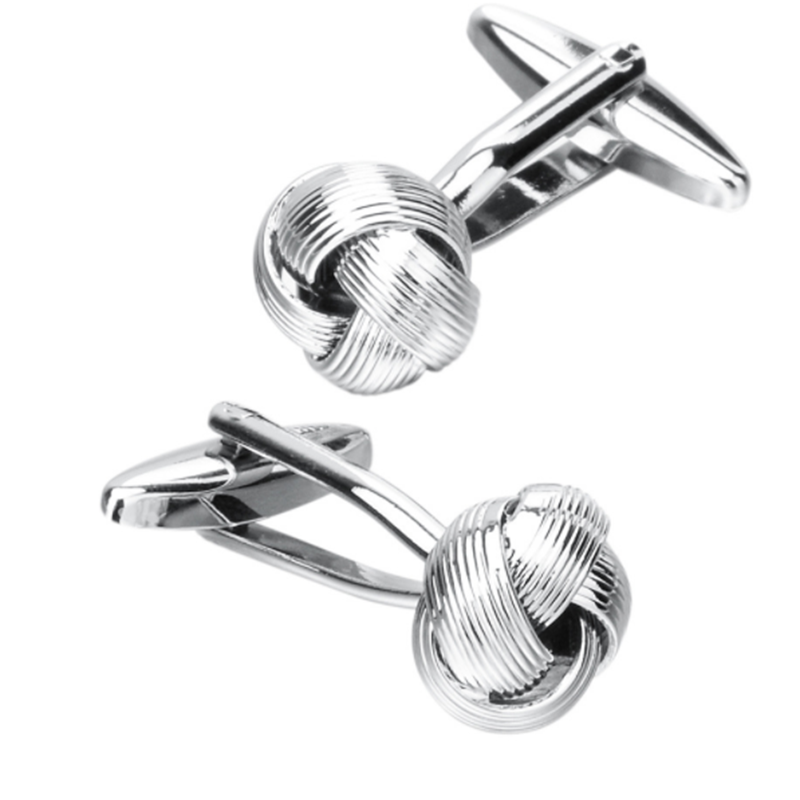 Silver Metal French Shirt Twist Cufflinks