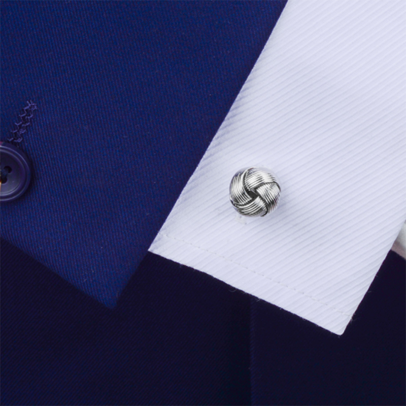 Silver Metal French Shirt Twist Cufflinks