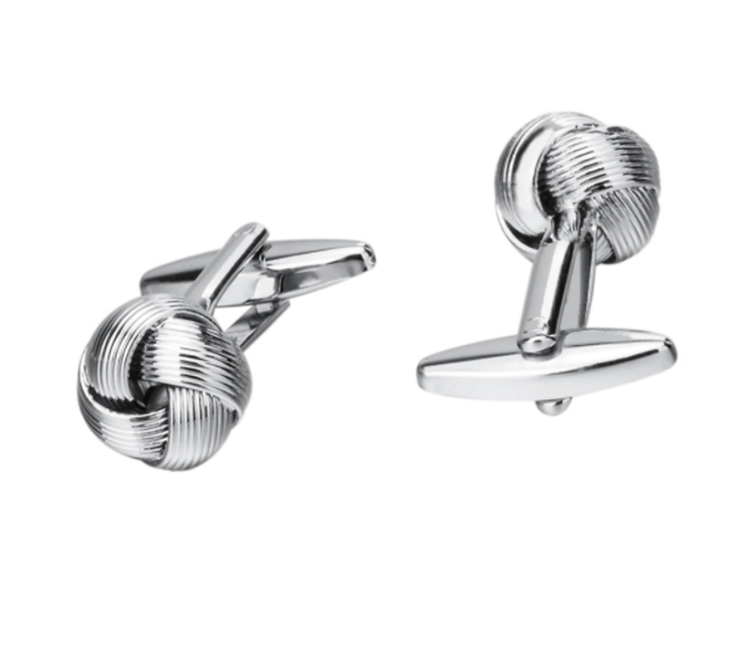 Silver Metal French Shirt Twist Cufflinks