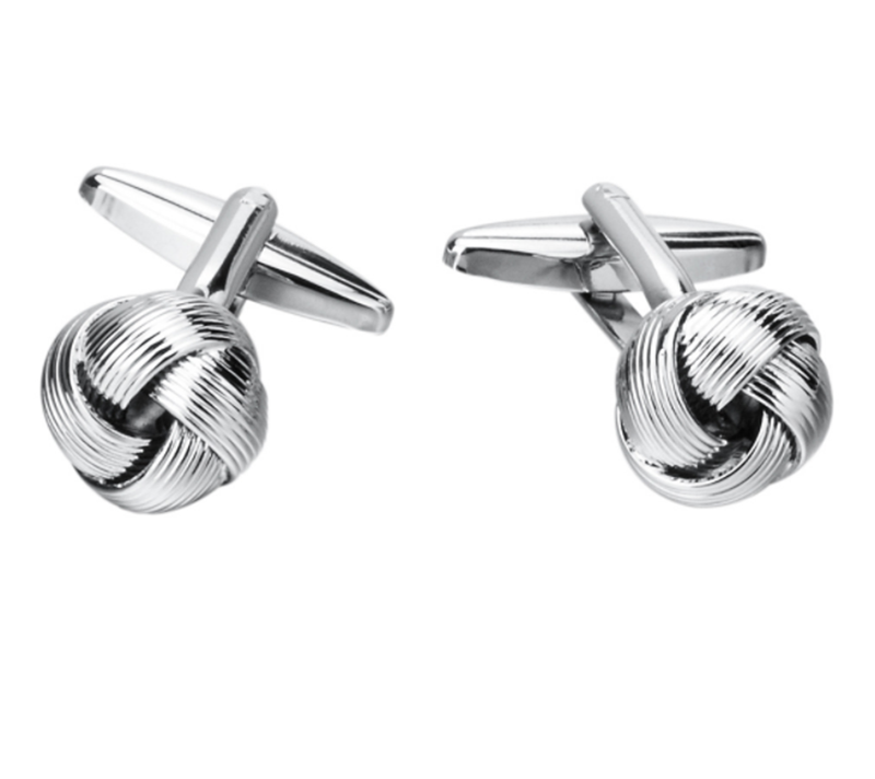 Silver Metal French Shirt Twist Cufflinks
