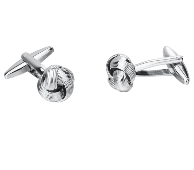 Silver Metal French Shirt Twist Cufflinks