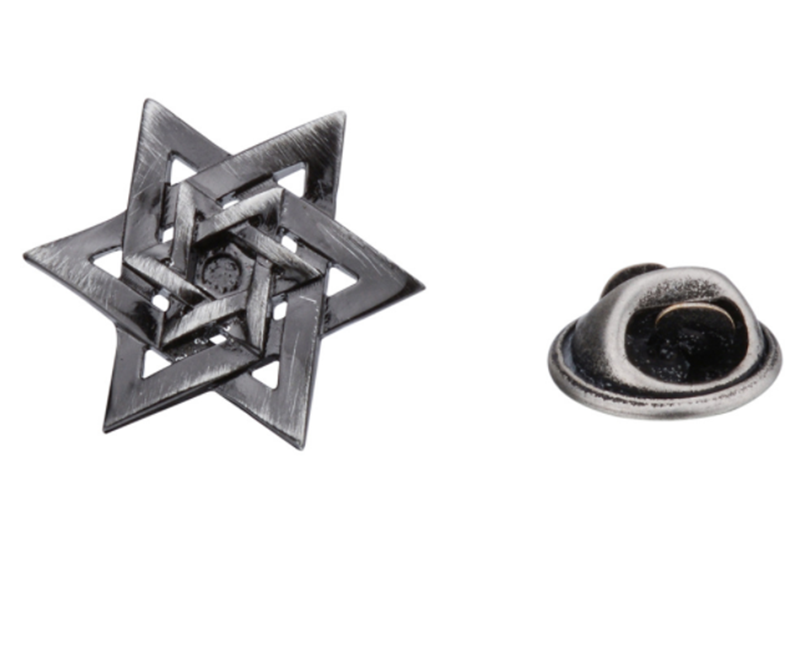 Men&apos;s Mini Suit Delicate Wild Hex Star Collar Pin