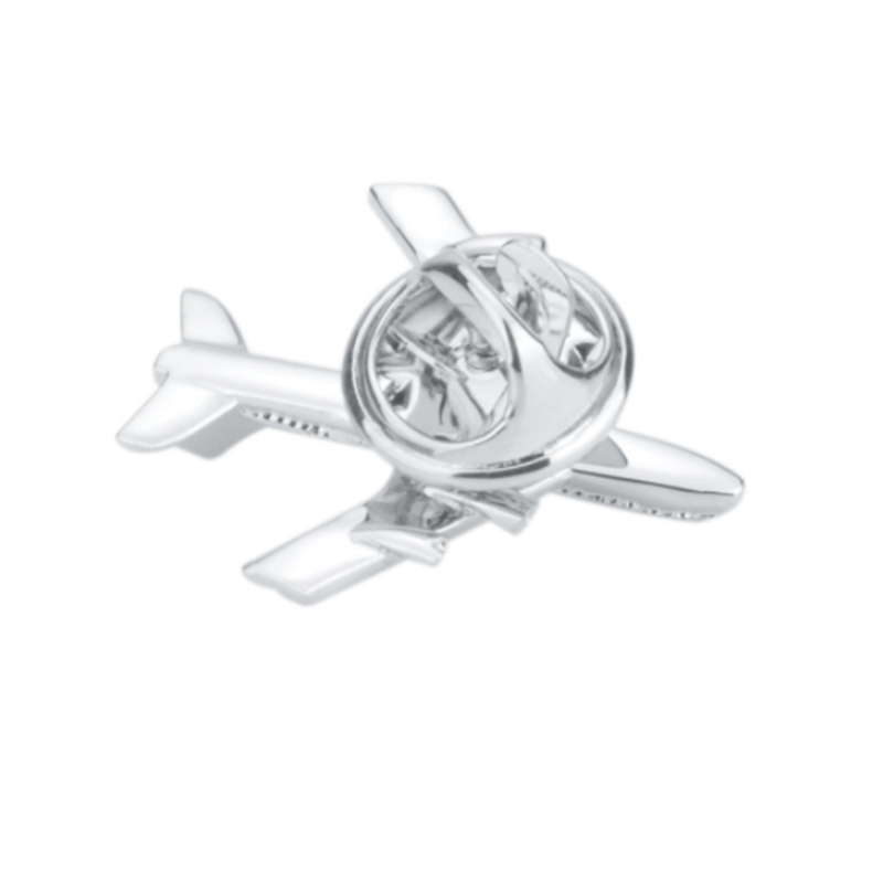 European and American silver men&apos;s delicate retro airplane brooch
