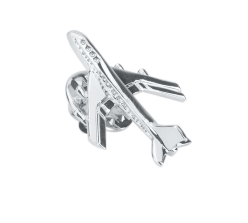 European and American silver men&apos;s delicate retro airplane brooch