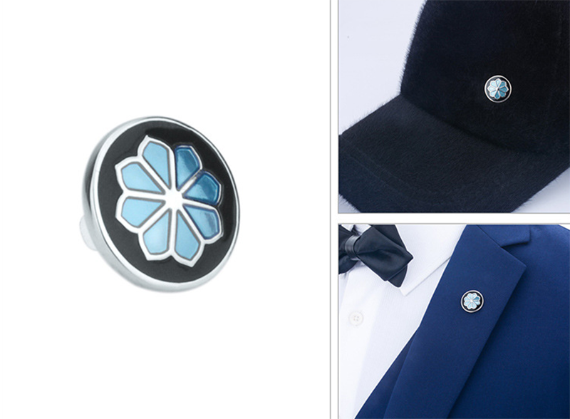 Exquisite men&apos;s and women&apos;s suits round multicolor lotus brooch