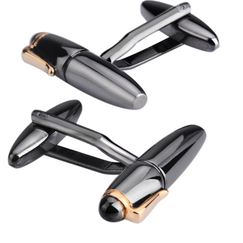 New Men&apos;s Metal Gun Black Pen Cufflinks