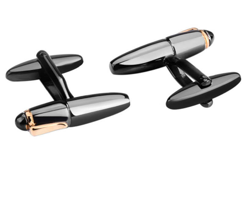 New Men&apos;s Metal Gun Black Pen Cufflinks