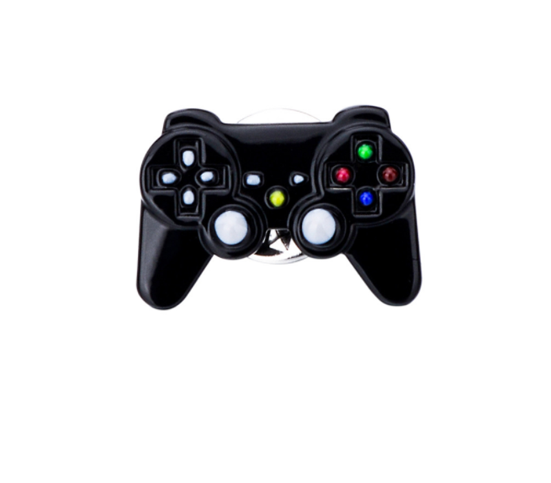 Delicate black gamepad suit brooch