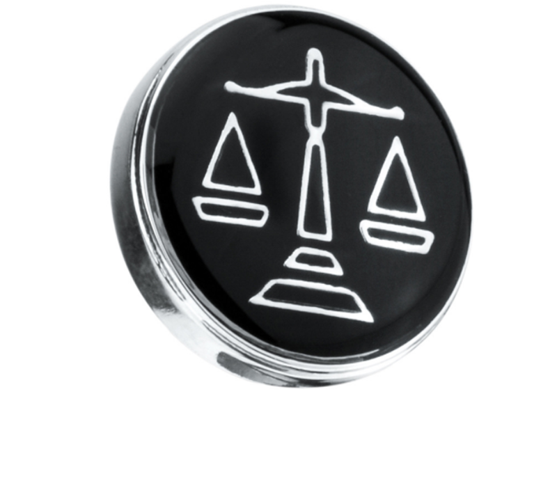 Exquisite copper metal judge balance brooch