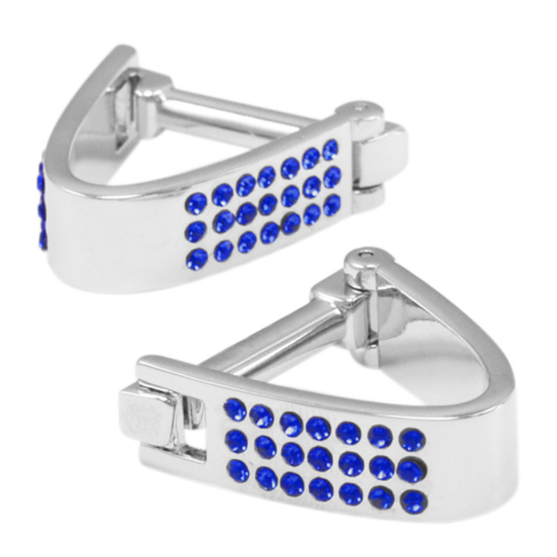 High-end men&apos;s formal wear triangle slingshot diamond shirt French cufflinks
