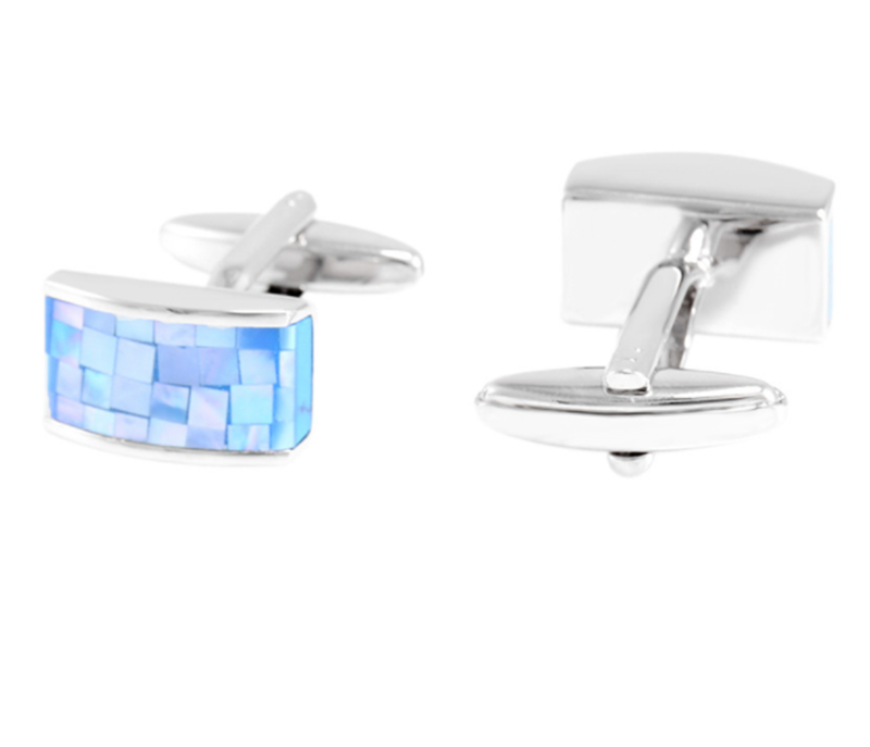 Business shirt blue spell shell cufflinks