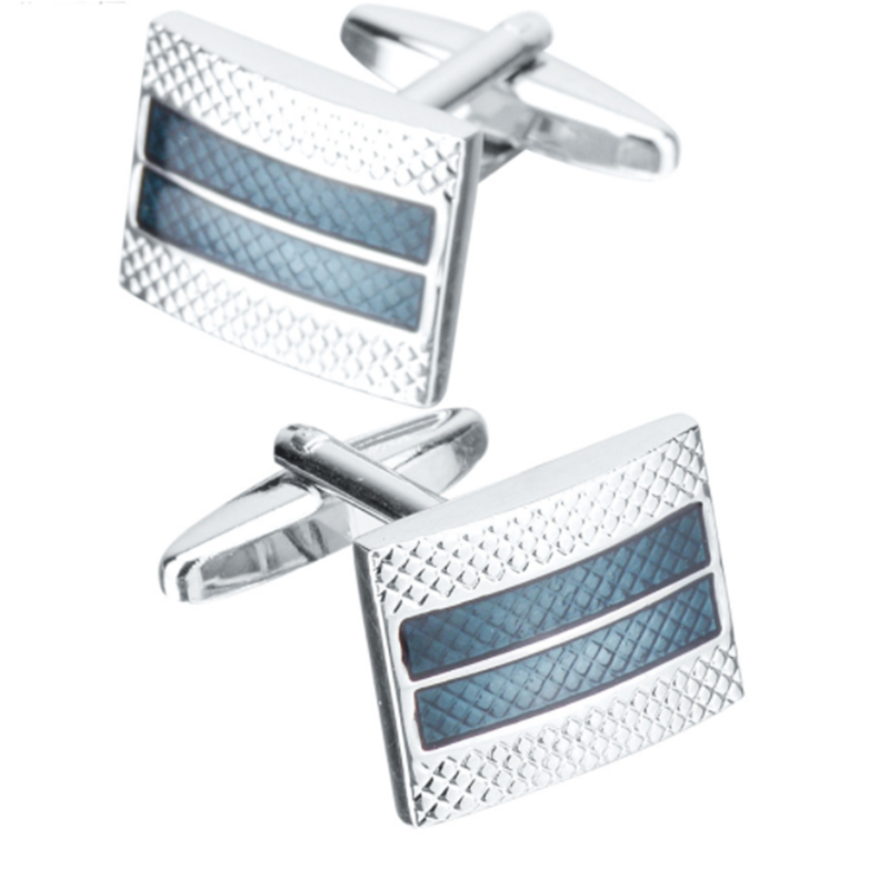 High-grade rectangular transparent oil cufflinks