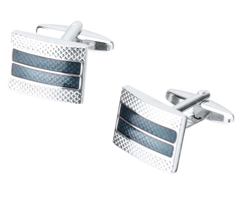 High-grade rectangular transparent oil cufflinks
