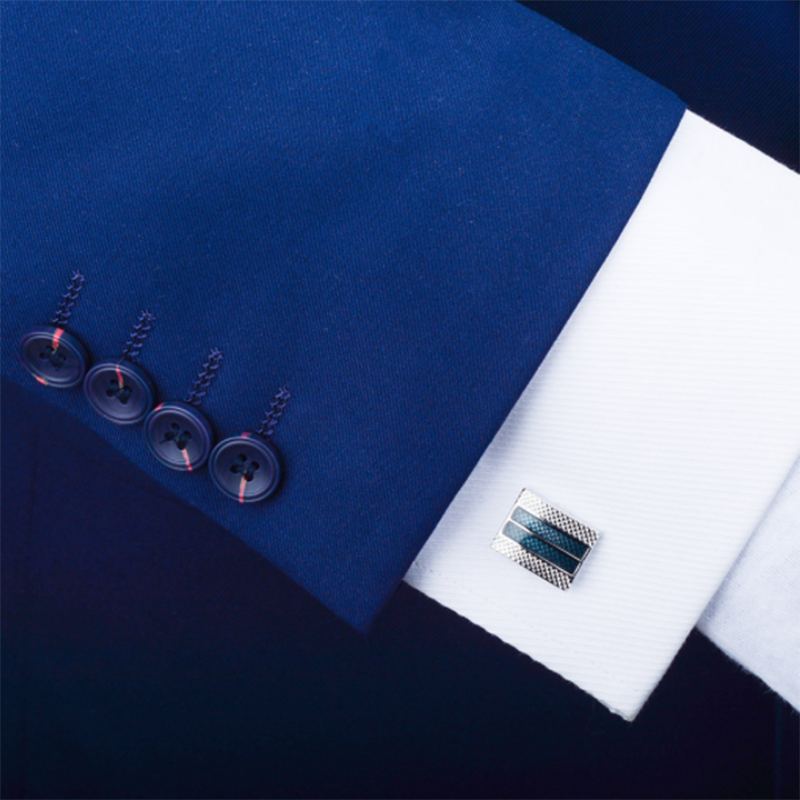High-grade rectangular transparent oil cufflinks