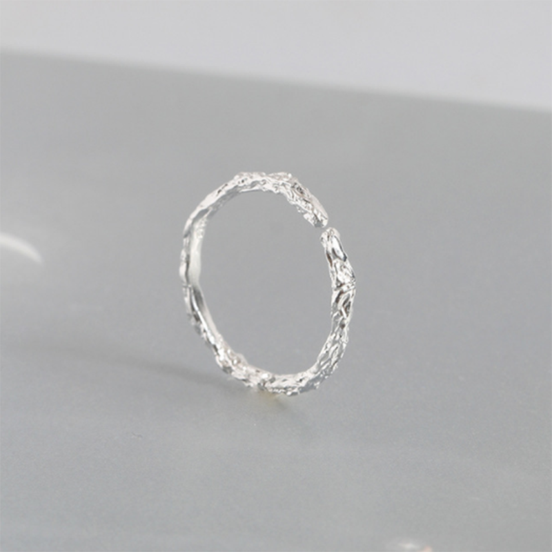 S925 Tree branch opening fresh literary style temperament sterling silver couple ring