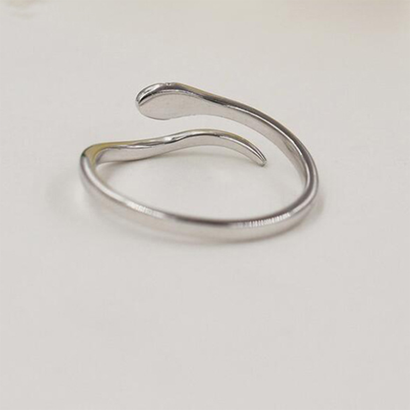 s925 sterling silver Japan and South Korea cute glossy cute snake ring