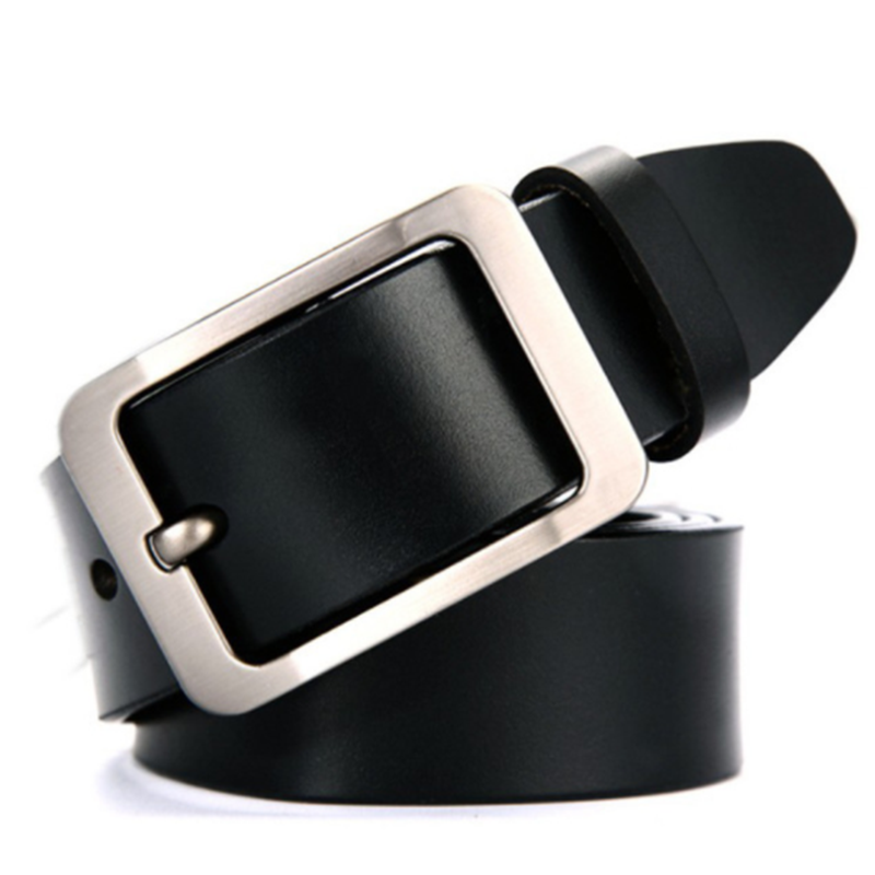 European and American personality simple men&apos;s pin buckle leather belt
