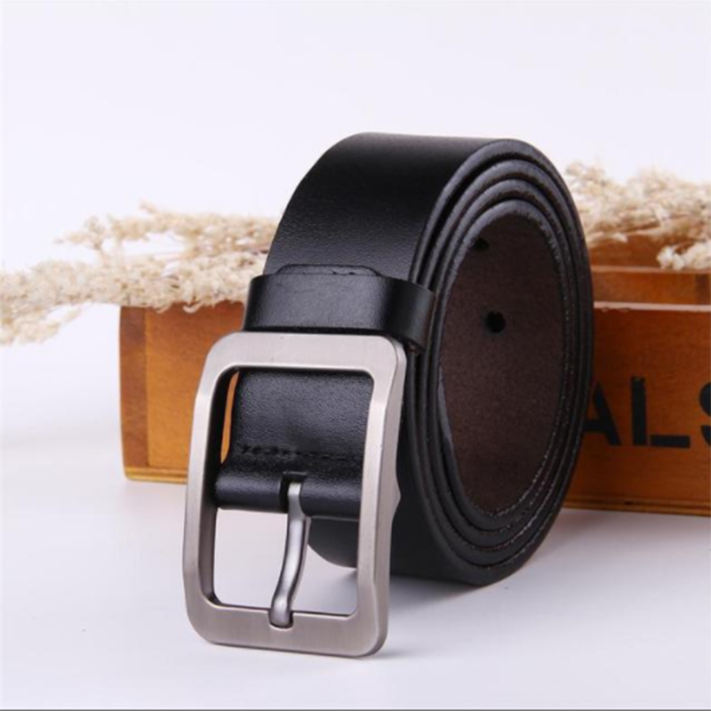 European and American personality simple men&apos;s pin buckle leather belt