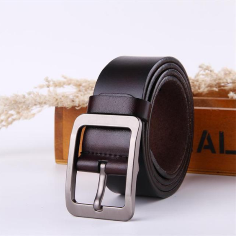 European and American personality simple men&apos;s pin buckle leather belt