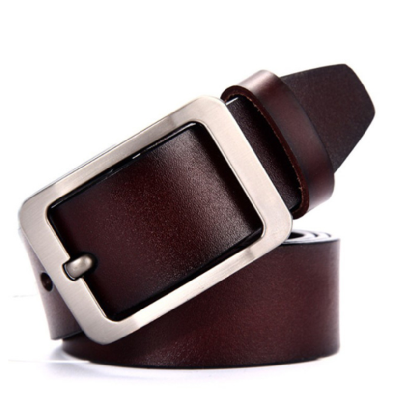 European and American personality simple men&apos;s pin buckle leather belt