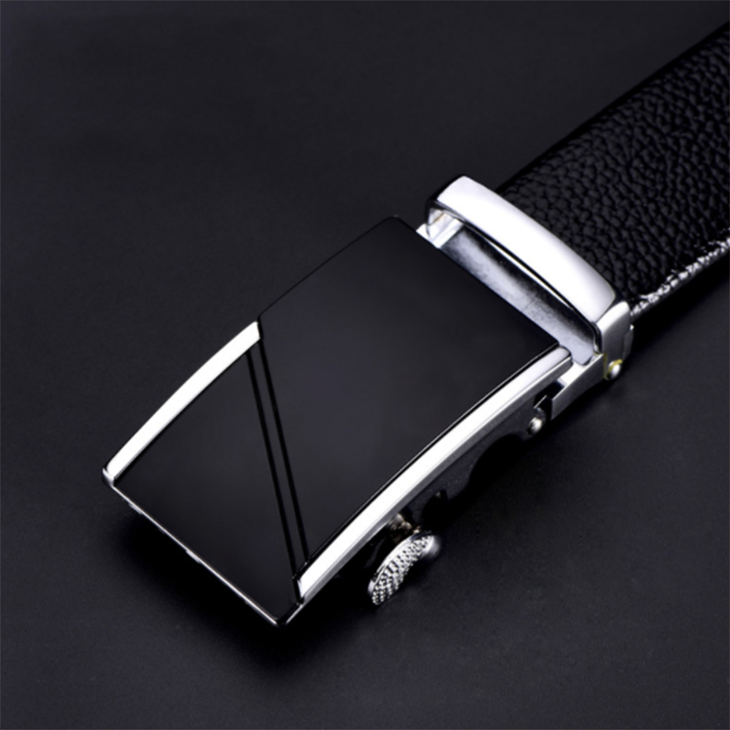 Pure leather automatic buckle men&apos;s belt