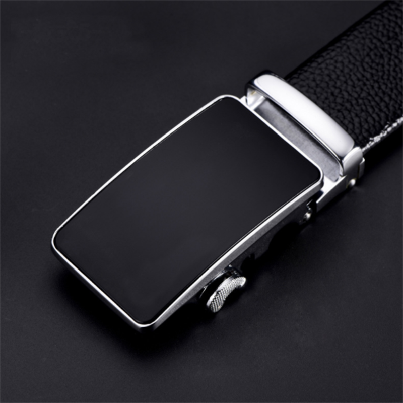 Pure leather automatic buckle men&apos;s belt