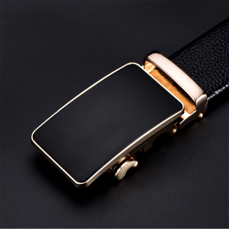 Pure leather automatic buckle men&apos;s belt