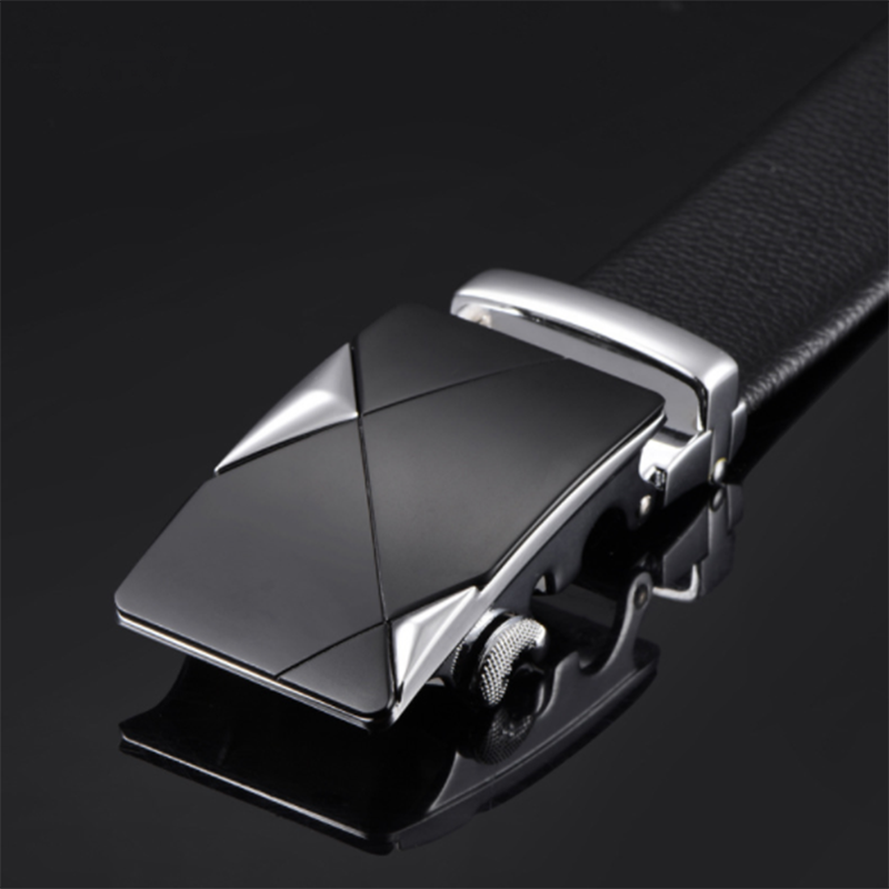 Pure leather automatic buckle men&apos;s belt
