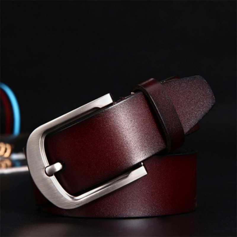 Korean fashion casual retro pure leather leather men&apos;s pin buckle belt