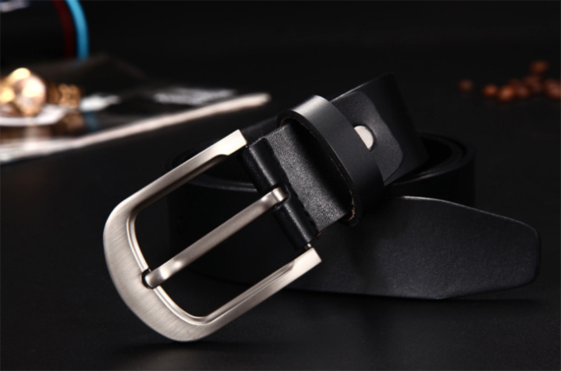 Korean fashion casual retro pure leather leather men&apos;s pin buckle belt