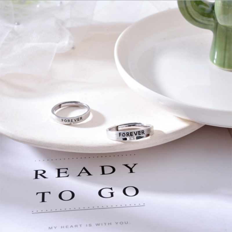 s925 sterling silver eternal push-pull design men and women confession wedding ring (1PCS)