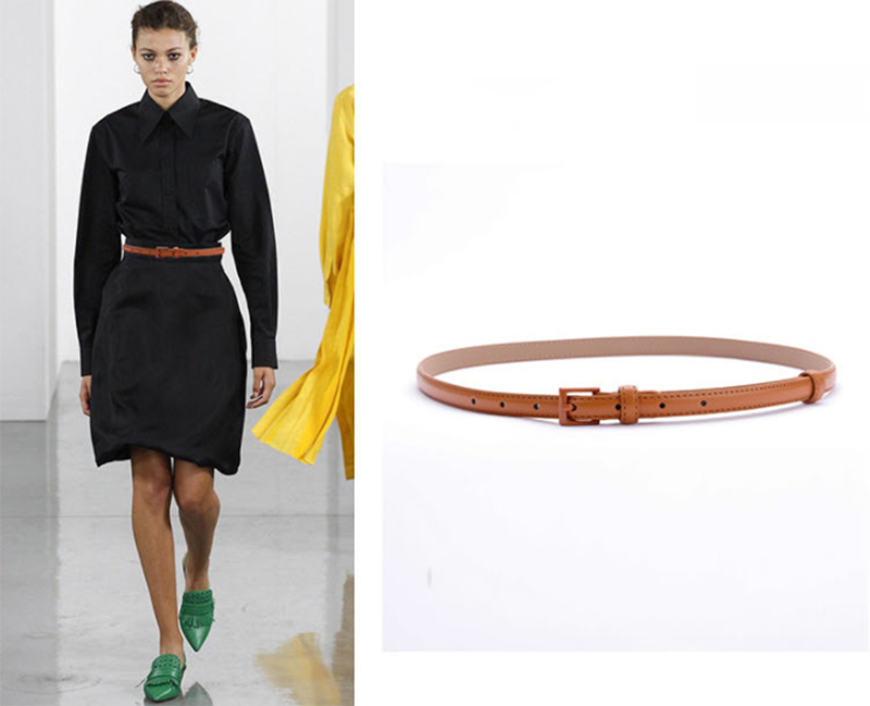 Genuine leather ladies wild fashion skirt casual trousers belt