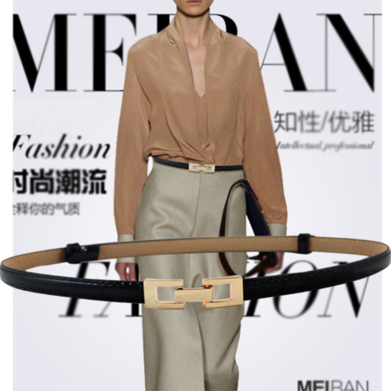 Candy-colored personality ring buckle wild ladies thin belt